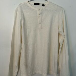 Theory Men's Long-Sleeve Henley in Cream